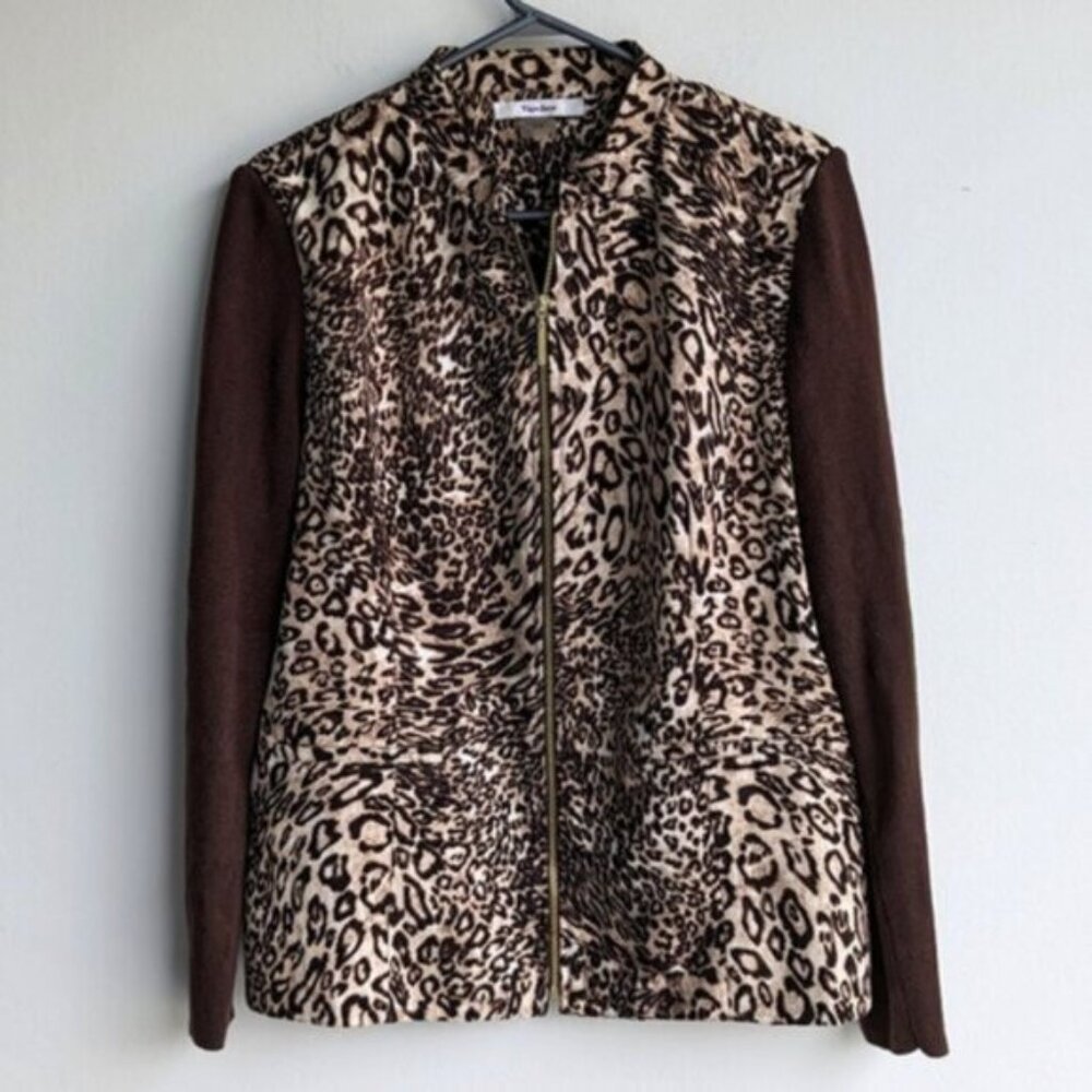 Tanjay Leopard Print Zip Jacket - image 1